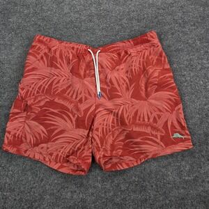 Tommy Bahama Swim Trunks Mens 2XL Red Palm Print Quick Dry Boardshorts Beach